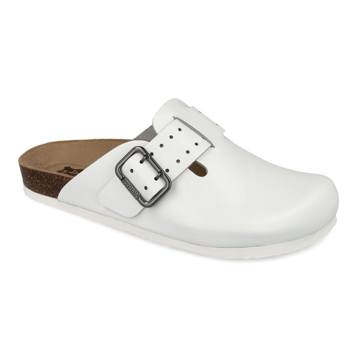 Bild von Enis Herren Clog Leder, weiss