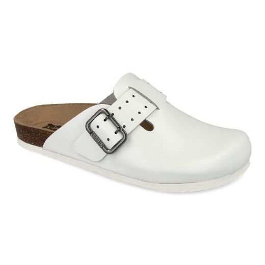 Image de Enis Homme Sabot Cuir, blanc