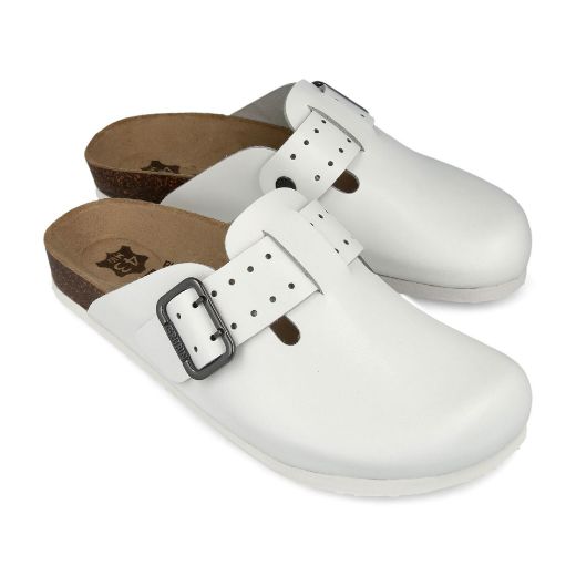 Bild von Enis Herren Clog Leder, weiss