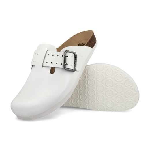 Image de Enis Homme Sabot Cuir, blanc